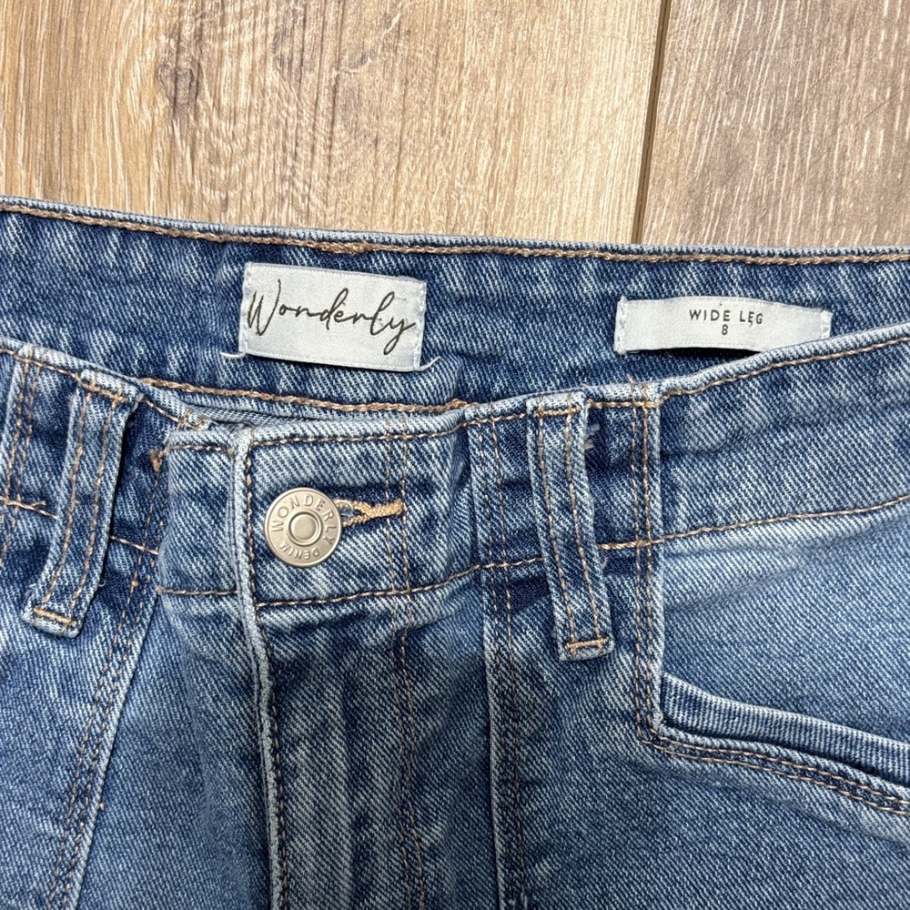 Wonderly Blue Wide Leg Jeans - Picture 3 of 4
